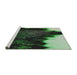 Serging Thickness of Machine Washable Transitional Forest Green Rug, wshpat3330