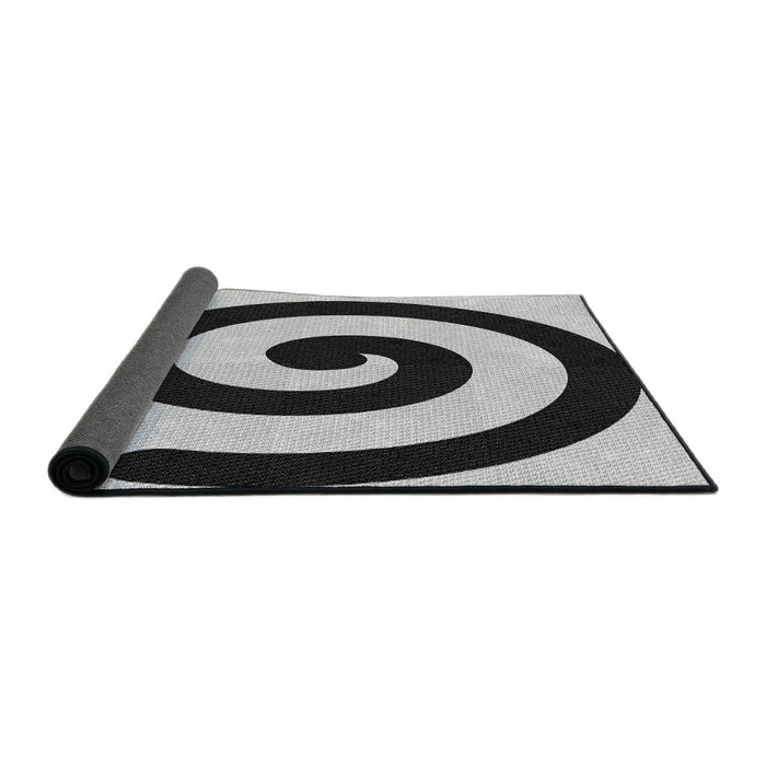 Thickness of Patterned Light Black Novelty Rug, pat3331