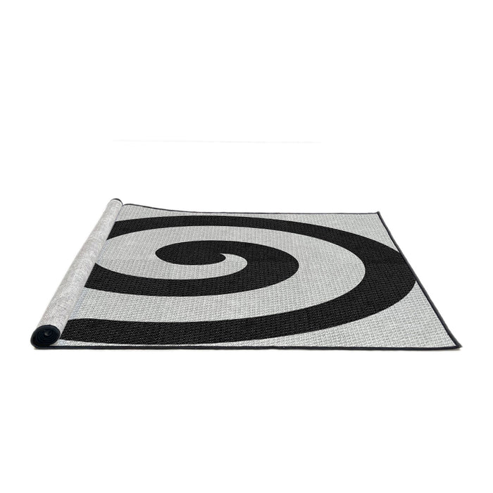 Serging Thickness of Machine Washable Transitional Light Black Rug, wshpat3331