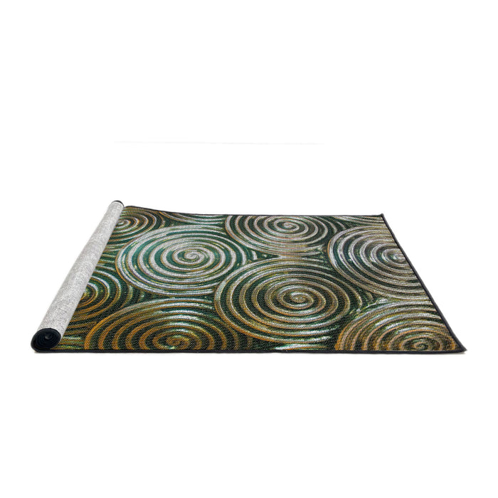 Serging Thickness of Machine Washable Transitional Milk Chocolate Brown Rug, wshpat3333