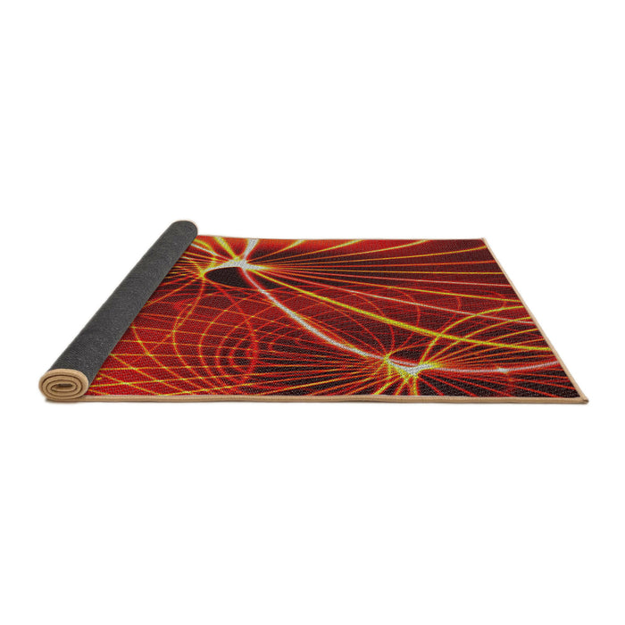 Thickness of Patterned Orange Modern Rug, pat3334