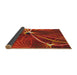 Thickness of Patterned Orange Modern Rug, pat3334