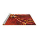 Serging Thickness of Machine Washable Transitional Orange Rug, wshpat3334