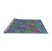 Serging Thickness of Machine Washable Transitional Purple Rug, wshpat3335