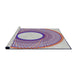 Serging Thickness of Machine Washable Transitional Purple Rug, wshpat3342