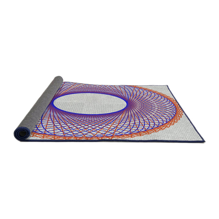 Thickness of Patterned Purple Novelty Rug, pat3342