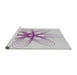 Serging Thickness of Machine Washable Transitional Lavender Purple Rug, wshpat3348