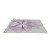 Serging Thickness of Machine Washable Transitional Lavender Purple Rug, wshpat3350