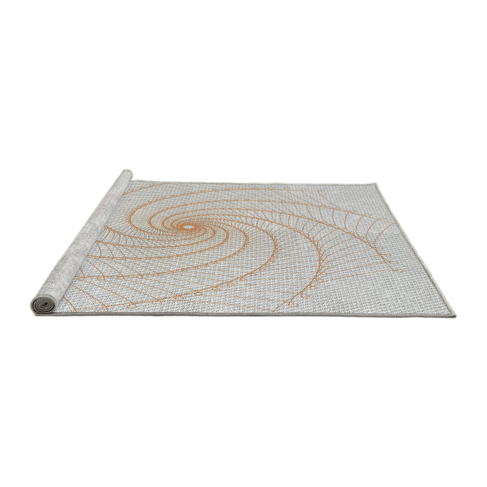 Serging Thickness of Machine Washable Transitional White Smoke Rug, wshpat3355