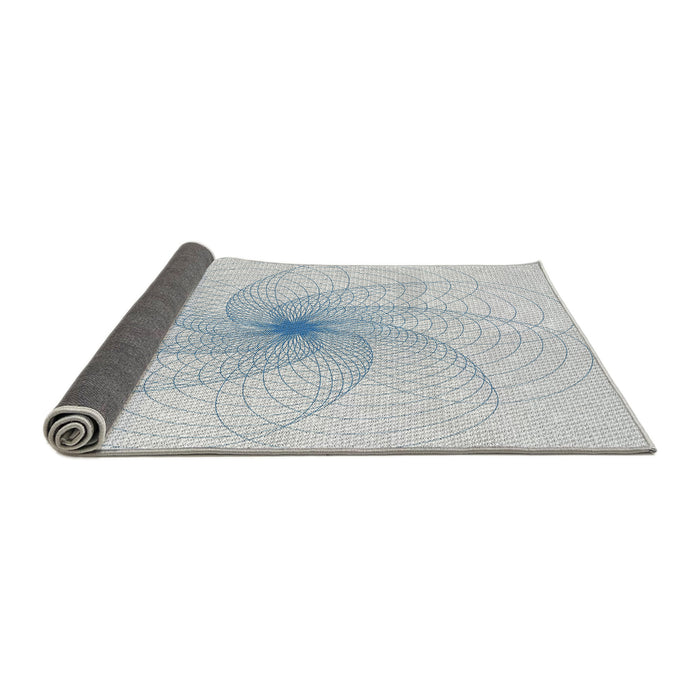 Thickness of Patterned Silver Gray Novelty Rug, pat3358