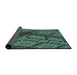 Thickness of Patterned Emerald Green Novelty Rug, pat3361