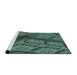 Serging Thickness of Machine Washable Transitional Emerald Green Rug, wshpat3361