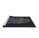 Serging Thickness of Machine Washable Transitional Black Rug, wshpat3363