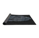 Thickness of Patterned Black Novelty Rug, pat3363