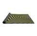 Thickness of Patterned Avocado Green Novelty Rug, pat3369