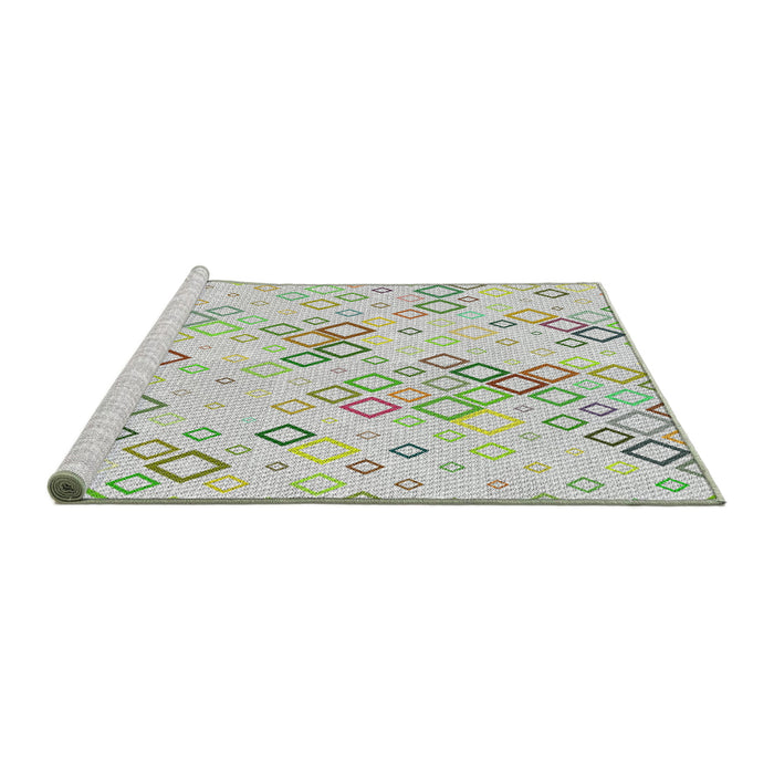 Serging Thickness of Machine Washable Transitional Sage Green Rug, wshpat3372