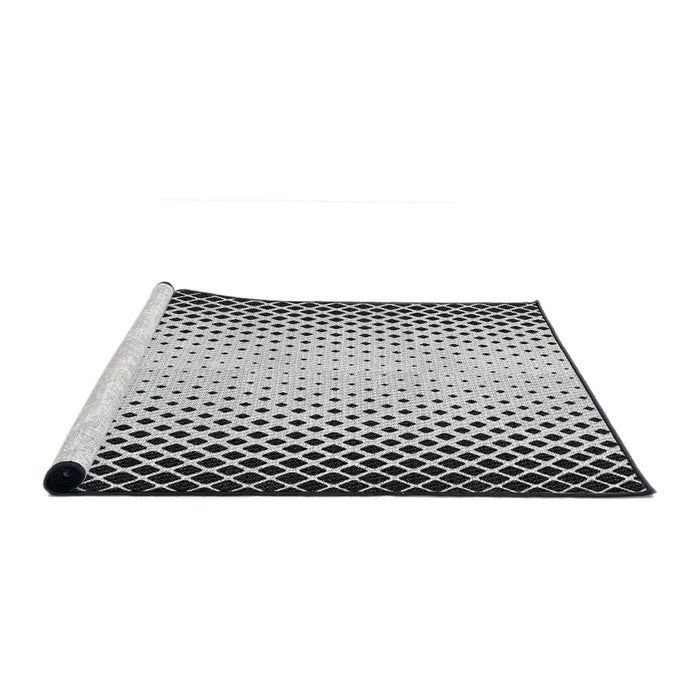 Serging Thickness of Machine Washable Transitional Light Black Rug, wshpat3373