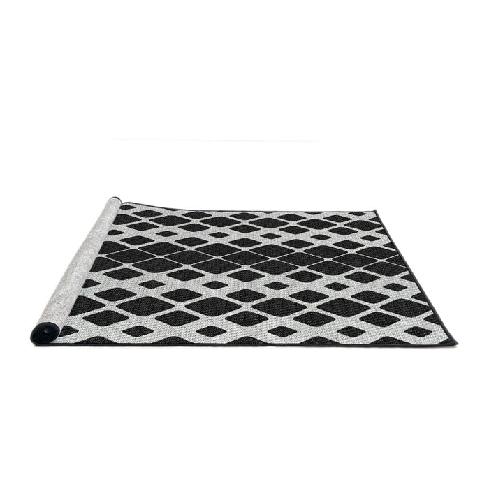 Serging Thickness of Machine Washable Transitional Midnight Gray Rug, wshpat3385