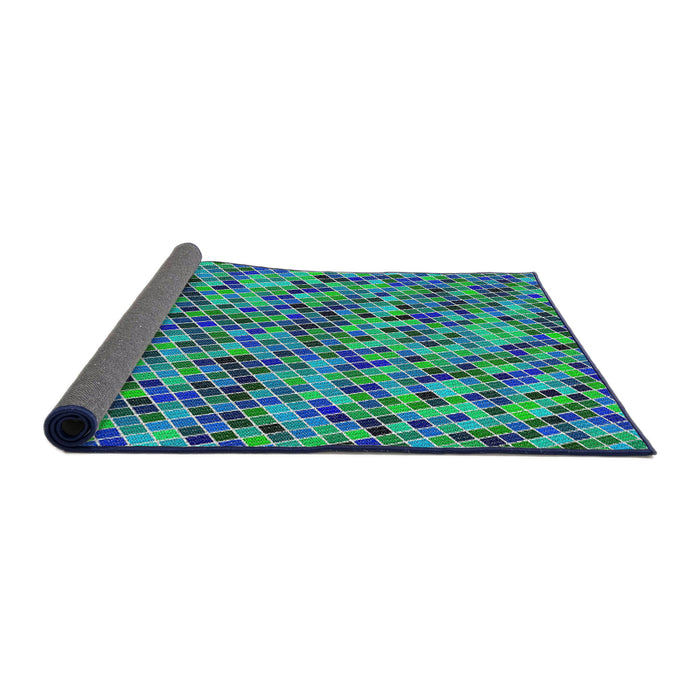 Thickness of Patterned Blue Novelty Rug, pat3393