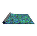 Thickness of Patterned Blue Novelty Rug, pat3393