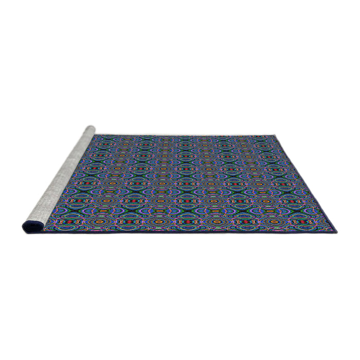 Serging Thickness of Machine Washable Transitional Sea Green Rug, wshpat340
