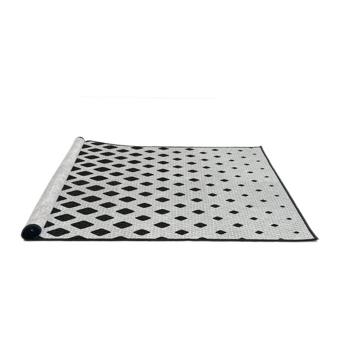 Serging Thickness of Machine Washable Transitional Light Black Rug, wshpat3403