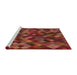 Serging Thickness of Machine Washable Transitional Orange Rug, wshpat3406