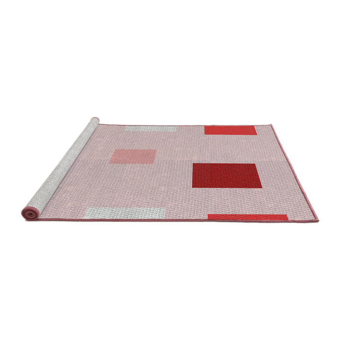 Serging Thickness of Machine Washable Transitional Light Rose Pink Rug, wshpat3409