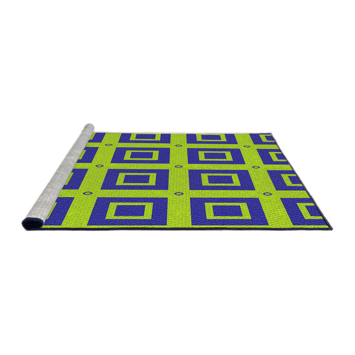 Serging Thickness of Machine Washable Transitional Green Yellow Green Rug, wshpat3410