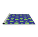 Serging Thickness of Machine Washable Transitional Green Rug, wshpat3411