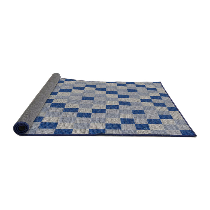 Thickness of Patterned Azure Blue Novelty Rug, pat3413