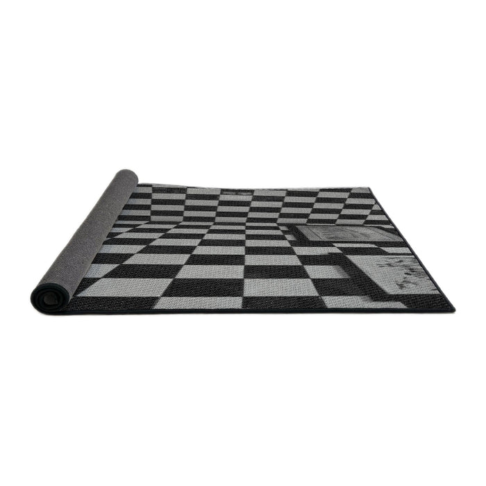 Thickness of Patterned Dark Gray Novelty Rug, pat3415