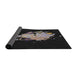 Thickness of Patterned Black Novelty Rug, pat3418