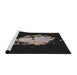 Serging Thickness of Machine Washable Transitional Black Rug, wshpat3418