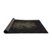 Thickness of Patterned Black Novelty Rug, pat3419