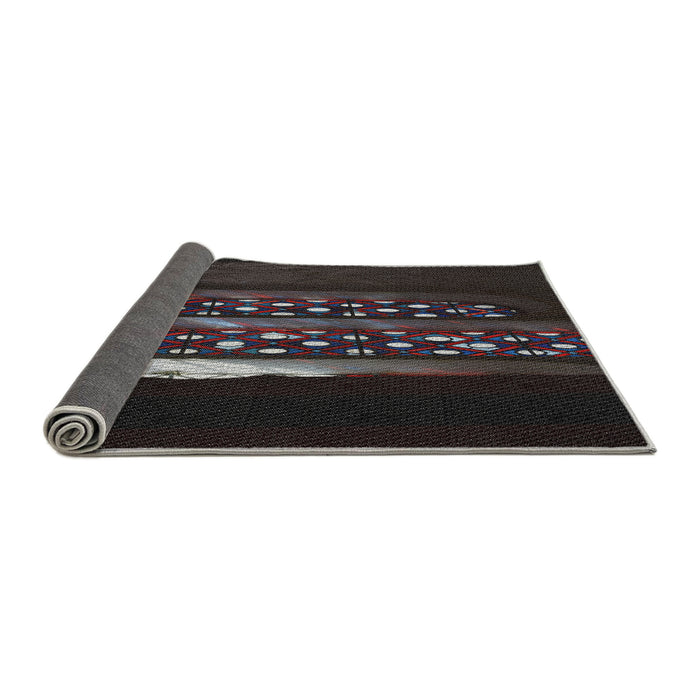 Thickness of Patterned Cloudy Gray Novelty Rug, pat3421