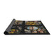 Thickness of Patterned Dark Almond Brown Novelty Rug, pat3424
