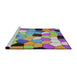 Serging Thickness of Machine Washable Transitional Purple Rug, wshpat3425