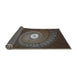 Thickness of Patterned Black Brown Novelty Rug, pat3428