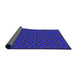 Thickness of Patterned Azure Blue Novelty Rug, pat343