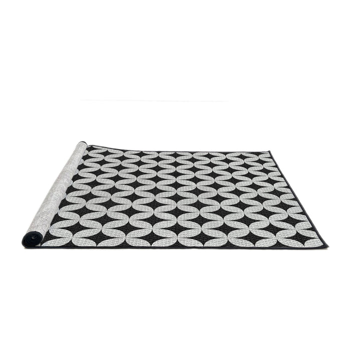 Serging Thickness of Patterned Light Black Abstract Machine Washable Rug, wshpat3445