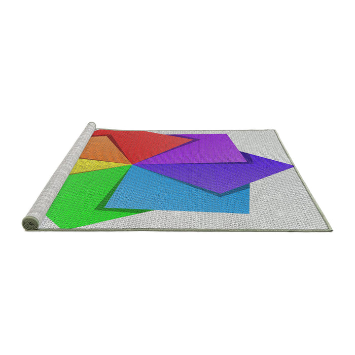 Serging Thickness of Machine Washable Transitional Pink Plum Purple Rug, wshpat3456