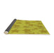 Thickness of Patterned Yellow Novelty Rug, pat3460