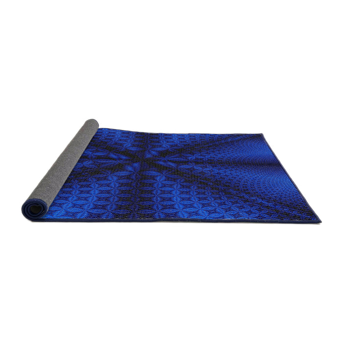 Thickness of Patterned Blue Novelty Rug, pat347