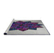 Serging Thickness of Machine Washable Transitional Plum Purple Rug, wshpat3473