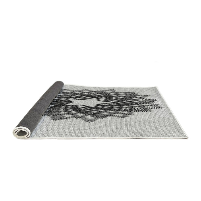 Thickness of Patterned Gray Novelty Rug, pat3474