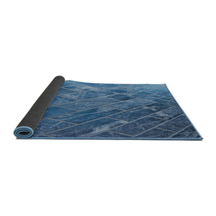 Thickness of Patterned Crystal Blue Novelty Rug, pat3476