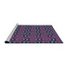 Serging Thickness of Machine Washable Transitional Light Purple Blue Rug, wshpat3485