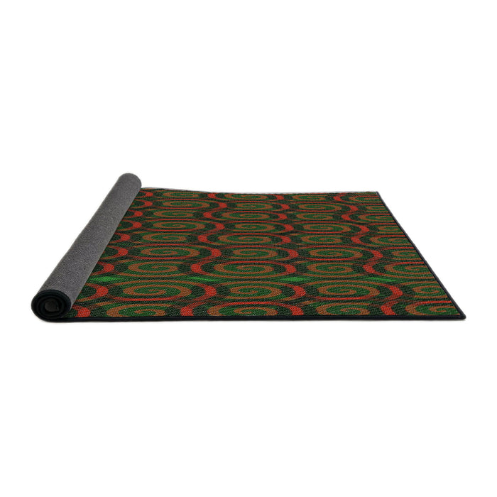 Thickness of Patterned Red Novelty Rug, pat3486
