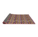 Thickness of Patterned Dark Raspberry Purple Novelty Rug, pat3488